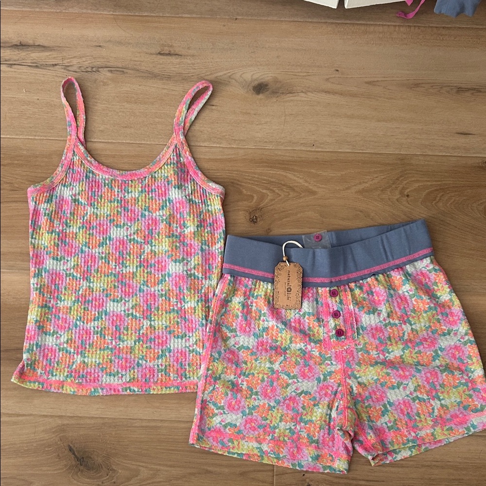 Natural Life Waffle Pajamas Set  *NEW SMALL